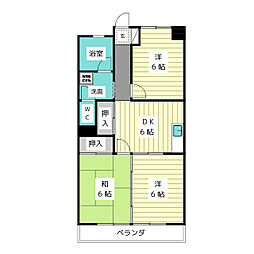 ラポール高針 3DKの間取図画像