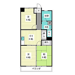 ラポール高針 3DKの間取図画像