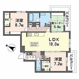 Premias 上社 3LDKの間取図画像