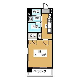 アップルコート一社 1Kの間取図画像