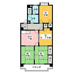 サンファミリア長久手II 4階4DKの間取り
