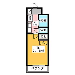 サンヒルズ藤ケ丘 1Kの間取図画像