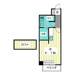 UMEX-9 ワンルームの間取図画像