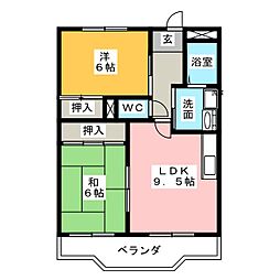 イーストパレス 2LDKの間取図画像