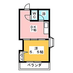 シャンボール長久手 1DKの間取図画像