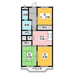 アメニティハウス 2LDKの間取図画像