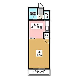 藤ヶ丘レジデンス 1Kの間取図画像