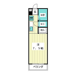K.BOX ワンルームの間取図画像