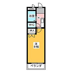 あさけハイツ 1Kの間取図画像