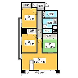 アリッサム社が丘 3LDKの間取図画像