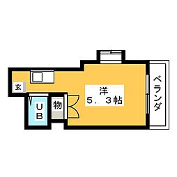 メゾン・ド・メルヴェーユ ワンルームの間取図画像