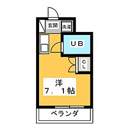 スチューデントハイツグロリア ワンルームの間取図画像