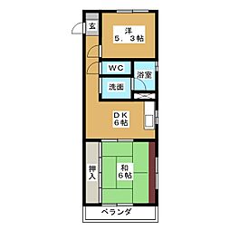 エクセル塩釜 1階2LDKの間取り