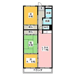 ハイネスマキ 3LDKの間取図画像