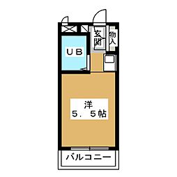 リバーサイド植田 1Kの間取図画像