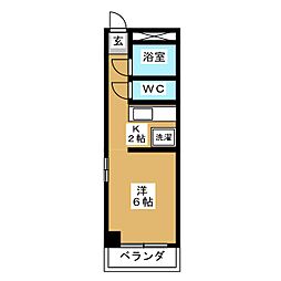 アメニティ鈴木 ワンルームの間取図画像