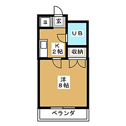 Urban塩釜 1Kの間取図画像