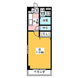 プログレスハイツ塩釜口 1Kの間取図画像