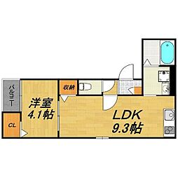 LECOCON天白 1LDKの間取図画像
