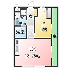 rule89+ 1LDKの間取図画像