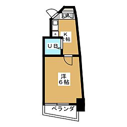 サンリバーイナダ 1Kの間取図画像