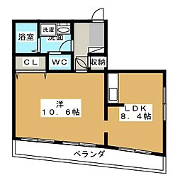 ドミール八事 1LDKの間取図画像