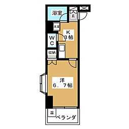 プロクシーフレンズ塩釜口 1Kの間取図画像