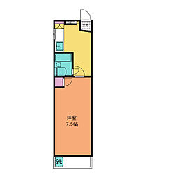 らっこマンションこつこつ 1Kの間取図画像