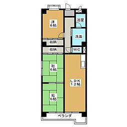 ヒルトンブルー 3LDKの間取図画像