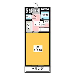 NTビル塩釜2 1Kの間取図画像