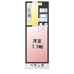 プログレッソ塩釜 1Kの間取図画像