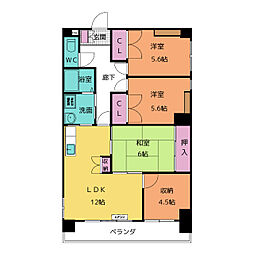 ヴィアーレマルフク南館 1階3SLDKの間取り