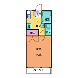 ドミール藤III 1階1DKの間取り