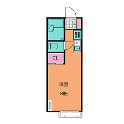 サニーコート 2階ワンルームの間取り