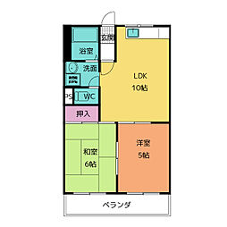 メゾン笹原1 2LDKの間取図画像