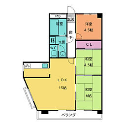 ＣＩＥＬＯ平針 4階3LDKの間取り