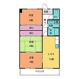 ファミール鈴木 2階3LDKの間取り