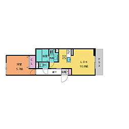 ラフィネ赤池 3階1LDKの間取り