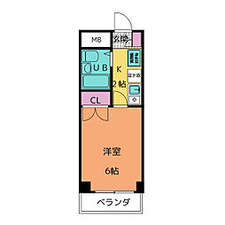 セントラルハイツ平針 1階1Kの間取り