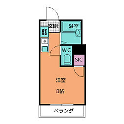 ディアコート原 ワンルームの間取図画像