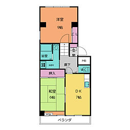 レジデンス永井 1LDKの間取図画像