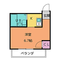 プレアール名古屋原 ワンルームの間取図画像