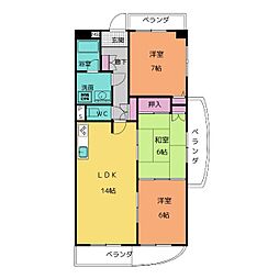 ヒルズ丸和 3LDKの間取図画像