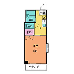 ラ・フォンタナ・ロッサ 1Kの間取図画像
