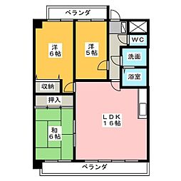 リーブル原2 3LDKの間取図画像