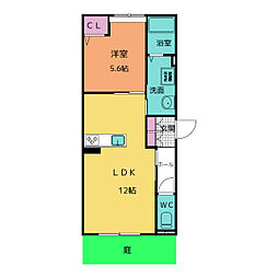 フォレストパーク平針 1LDKの間取図画像