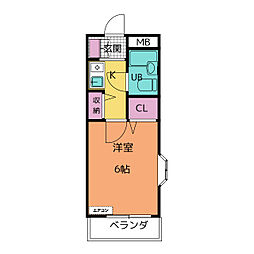 ダイアパレス平針 1Kの間取図画像