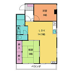 メゾン白川 2LDKの間取図画像