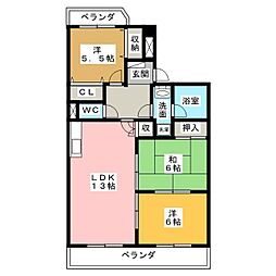 カオシンパレス 3LDKの間取図画像