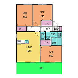 ベルドミール 3LDKの間取図画像